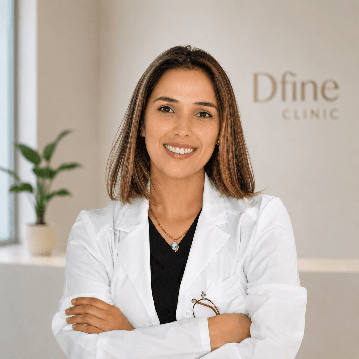 Retrato de la Dra. Luisa Alarcón, cirujana facial y maxilofacial en Barcelona